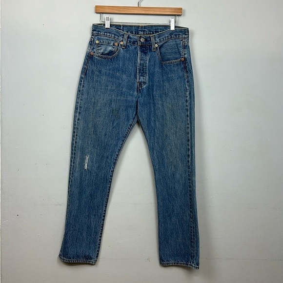 Levi's Men's 501 Original Mid Rise Regular Fit Straight Leg Jeans Sz 31 x 30 - Picture 3 of 12
